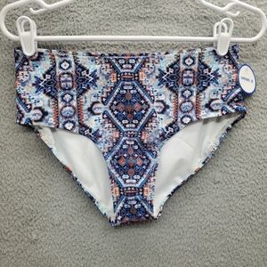 Swimsuits for All Bikini Bottoms Swim Womens Size 8 Geometric Blue NWT